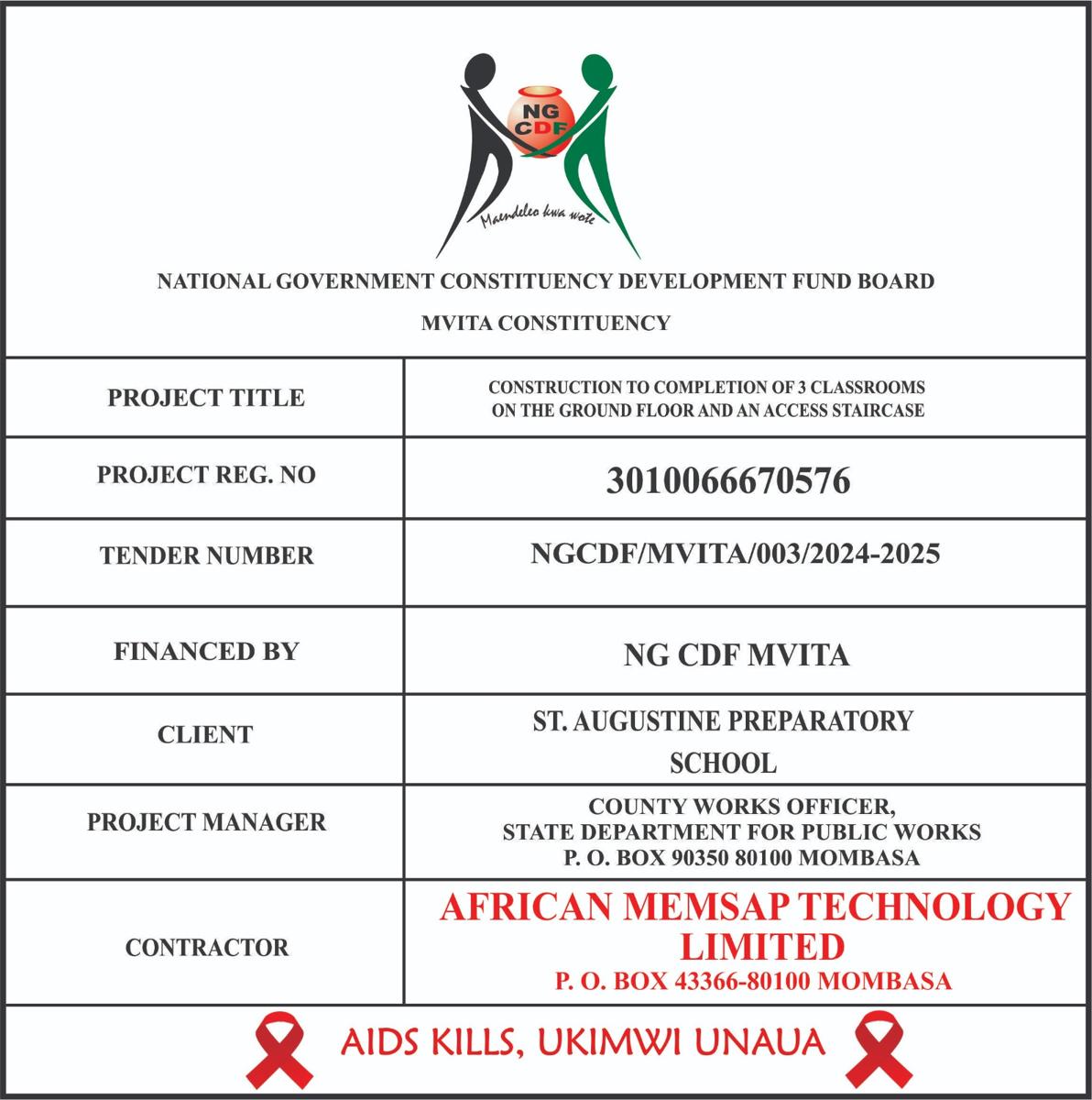 CONSTRUCTION OF 3 CLASSROOMS, GROUND FLOOR  SINGLE STOREY BUILDING WITH SLAB & STAIRCASE